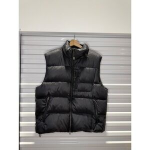 RLX Ralph Lauren Mens Down Puffer Vest Black Ripstop Quilted Packable Hood Large
